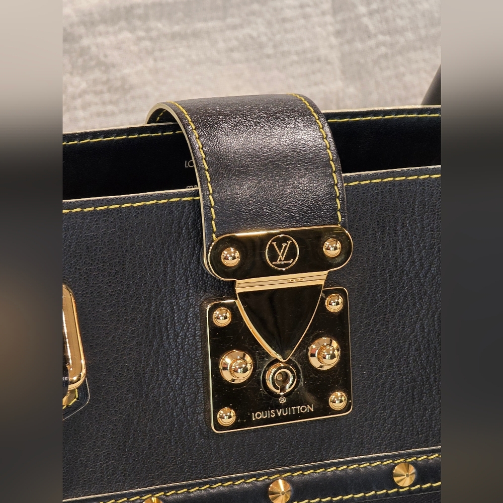 Louis Vuitton Noir Suhali Le Fabuleux Black Tote Bag Trunk Speedy Neverfull Gold - Picture 5 of 17